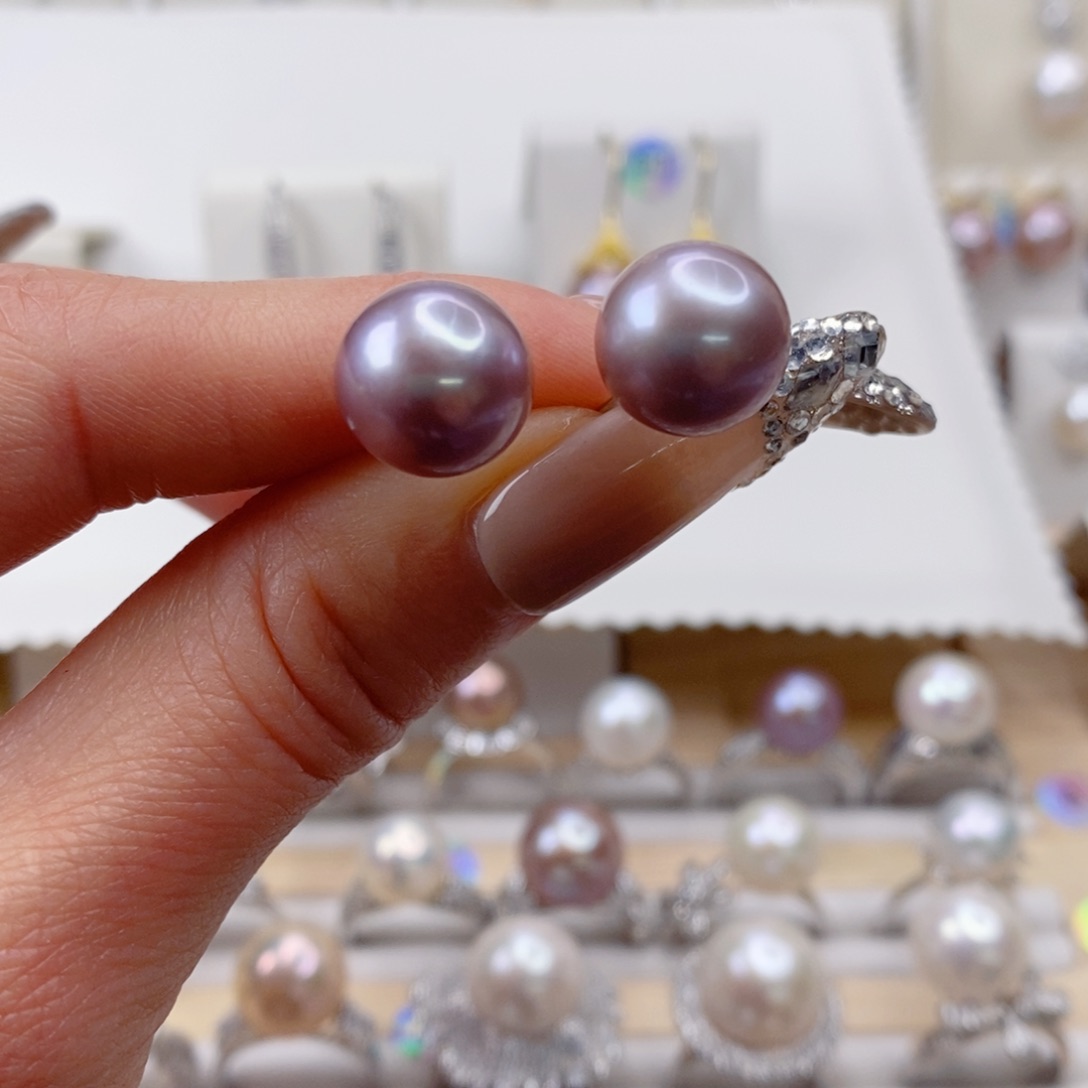 淡水珍珠耳饰银S925镶嵌