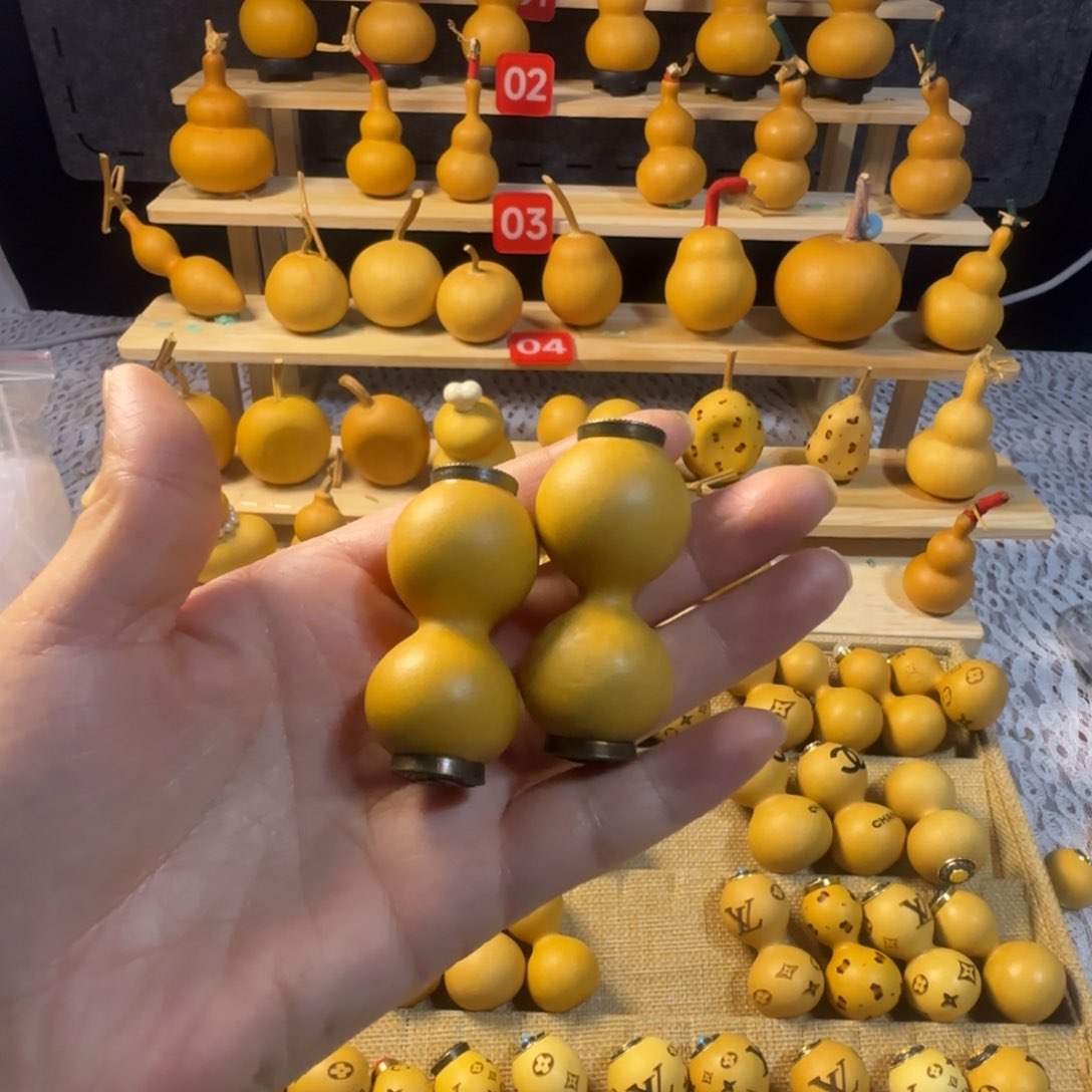 葡*?双镶文玩2把葫芦
