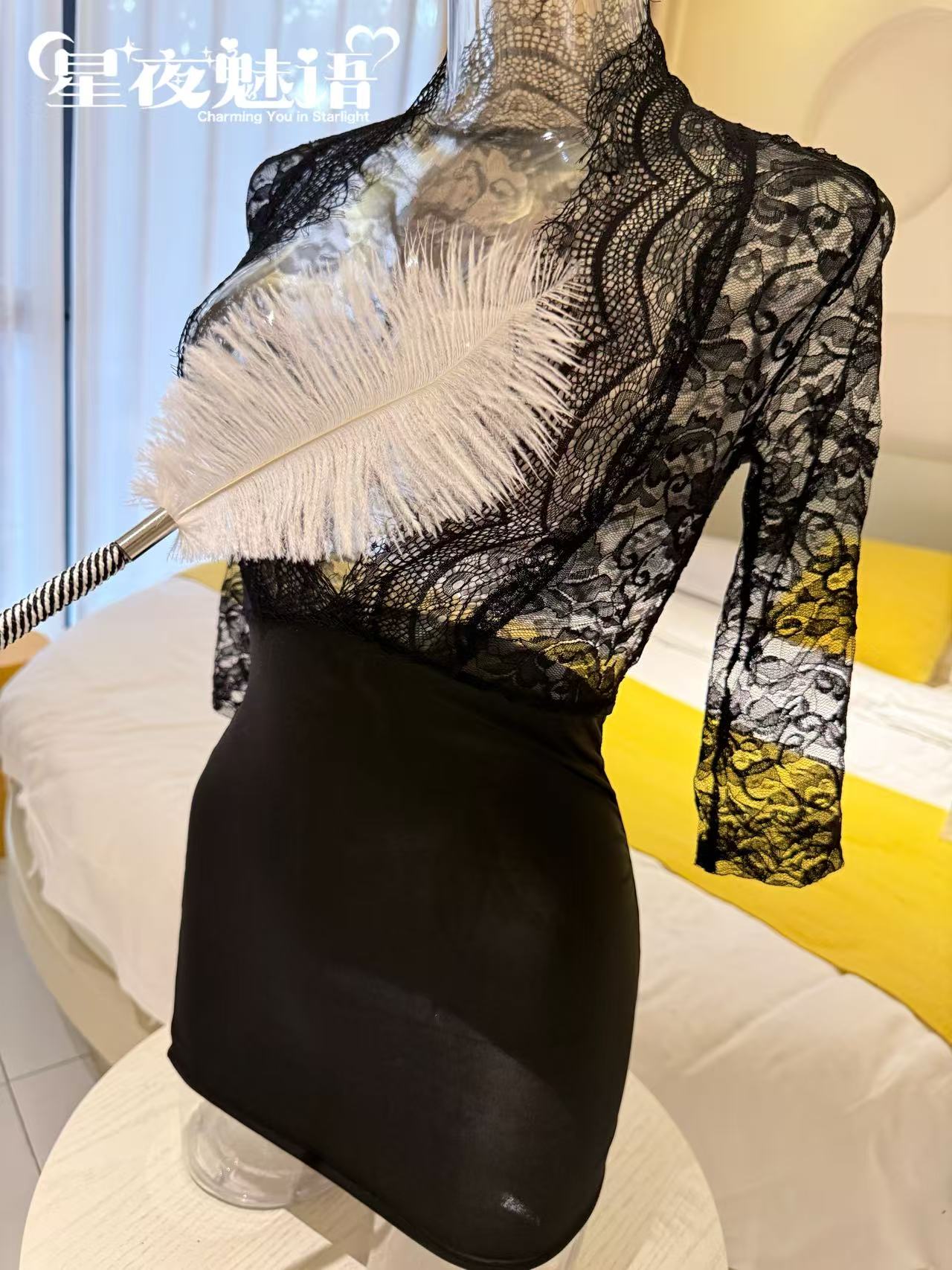 【蕾影诱惑】性感蕾丝修身收腰显瘦包臀纯欲睡衣