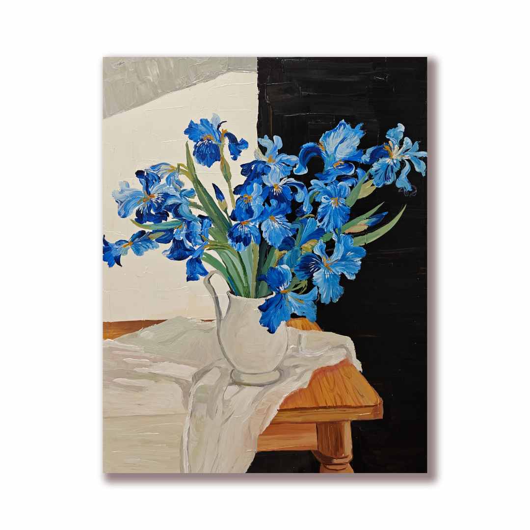 《幽蓝鸢尾》70*90 原创丙烯装饰画