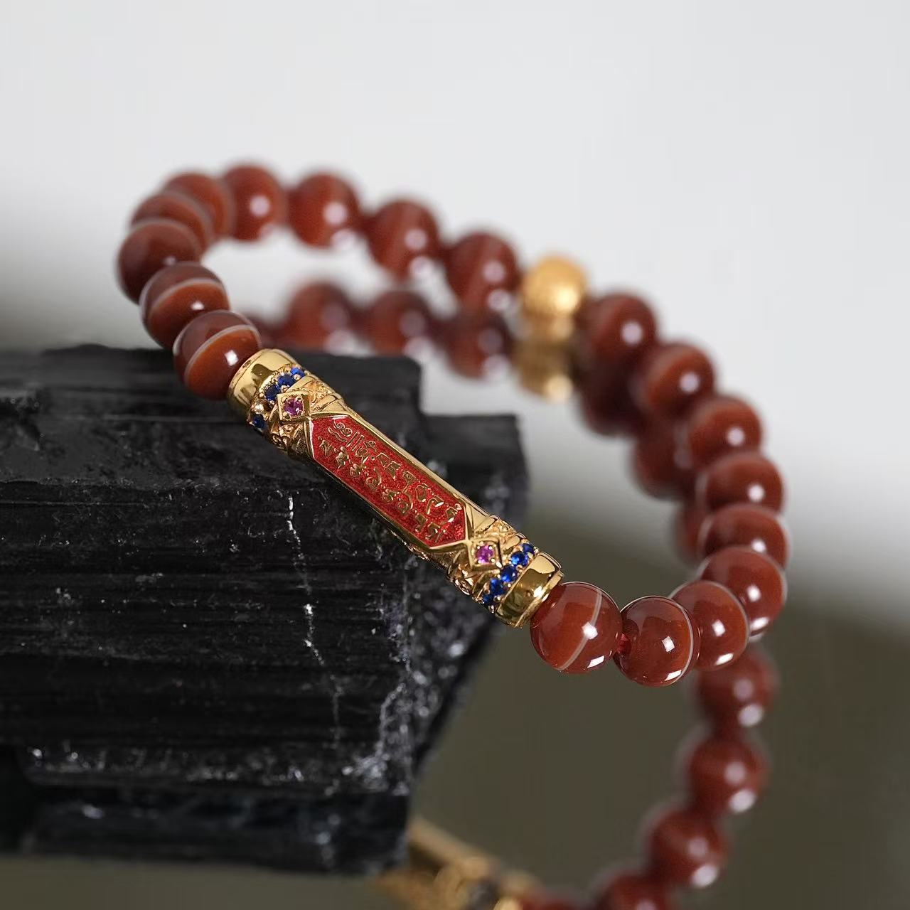 925银手链 【财禄双收】手工雕刻扎基拉姆心念字体 精工时尚手串LSR