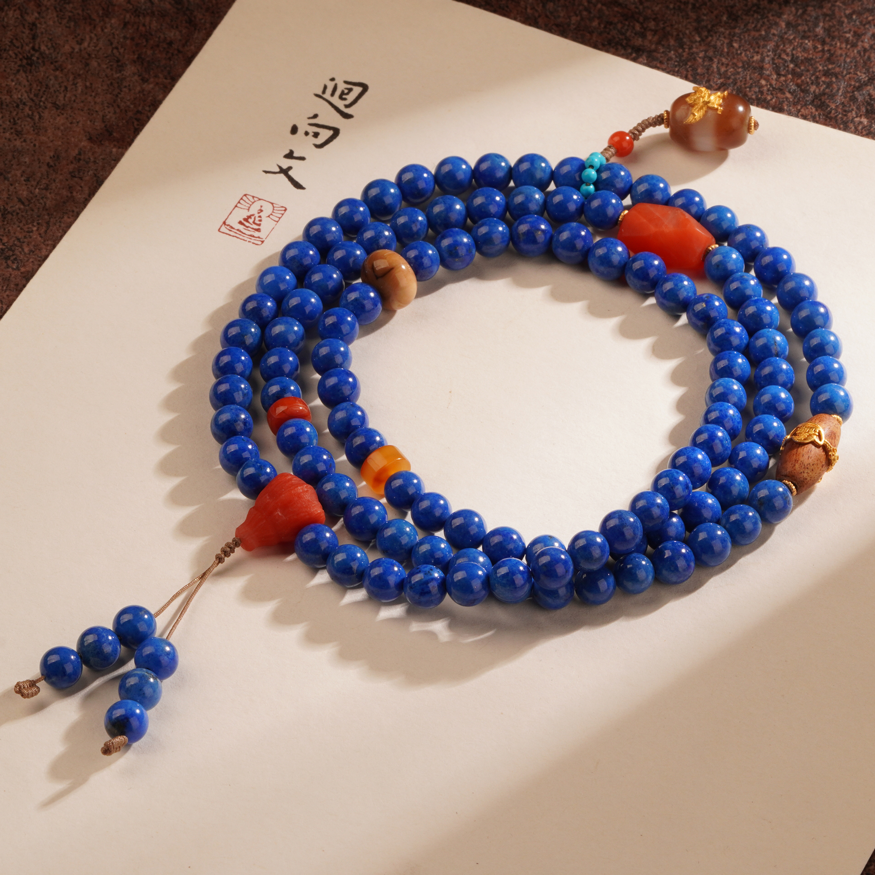 天然青金石多圈约6mm手串设计款百搭轻奢珠宝多样性放其一【JJ087】