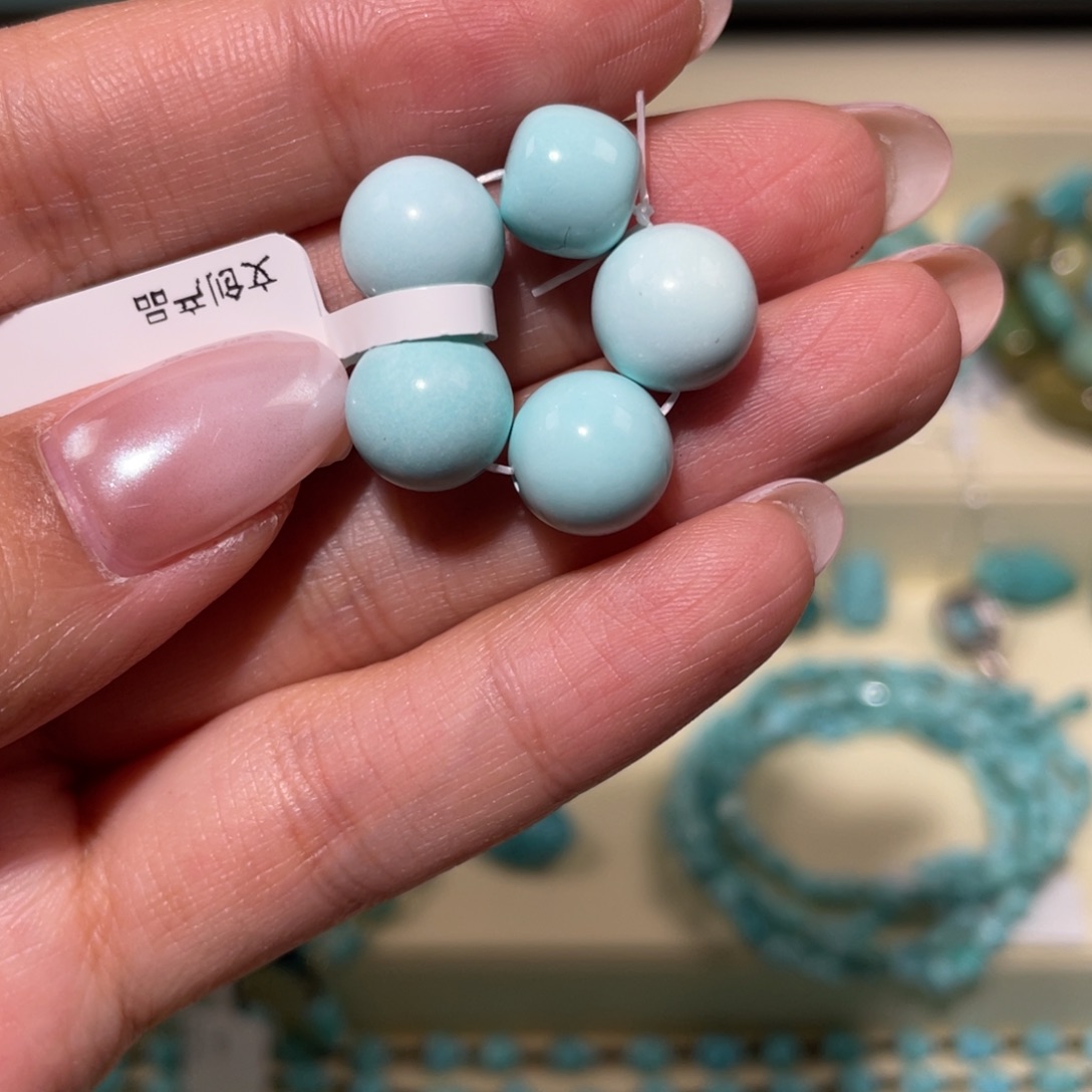 绿松石未镶嵌圆珠套装