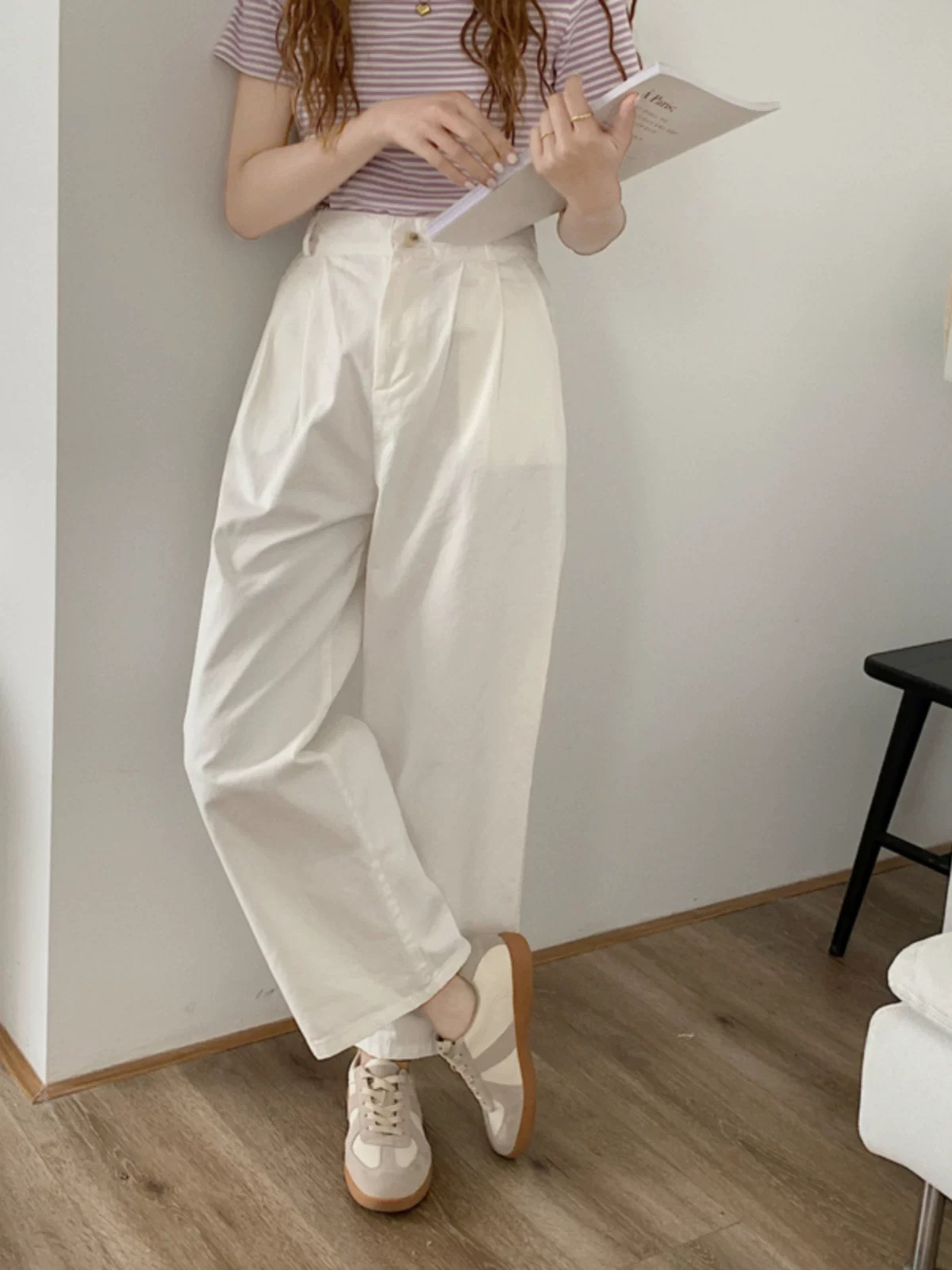 1339#韩色直筒阔腿裤女2025夏季新款宽松高腰显瘦百搭休闲工装裤