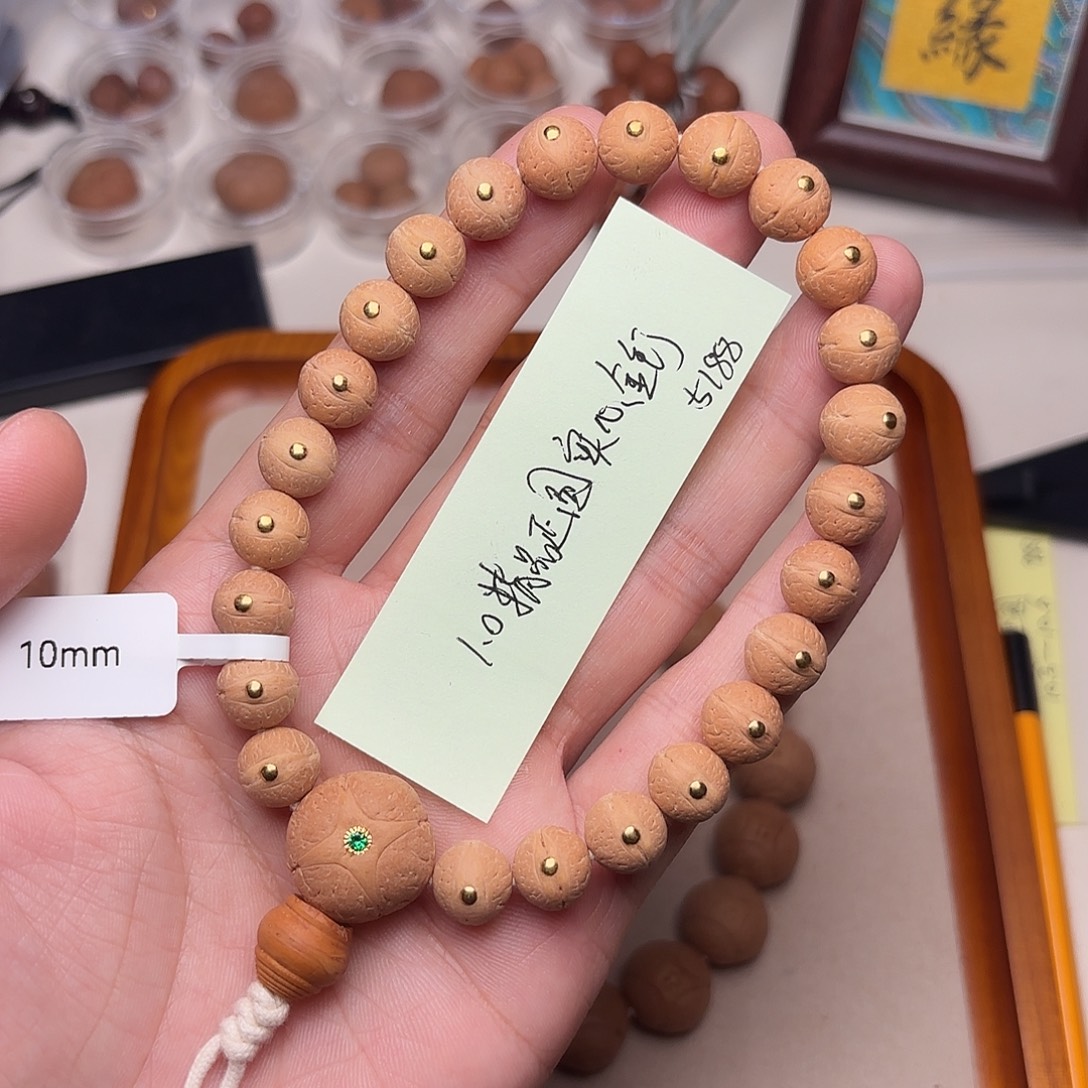 手串凤眼菩提精品实心正圆金钉手串1.0