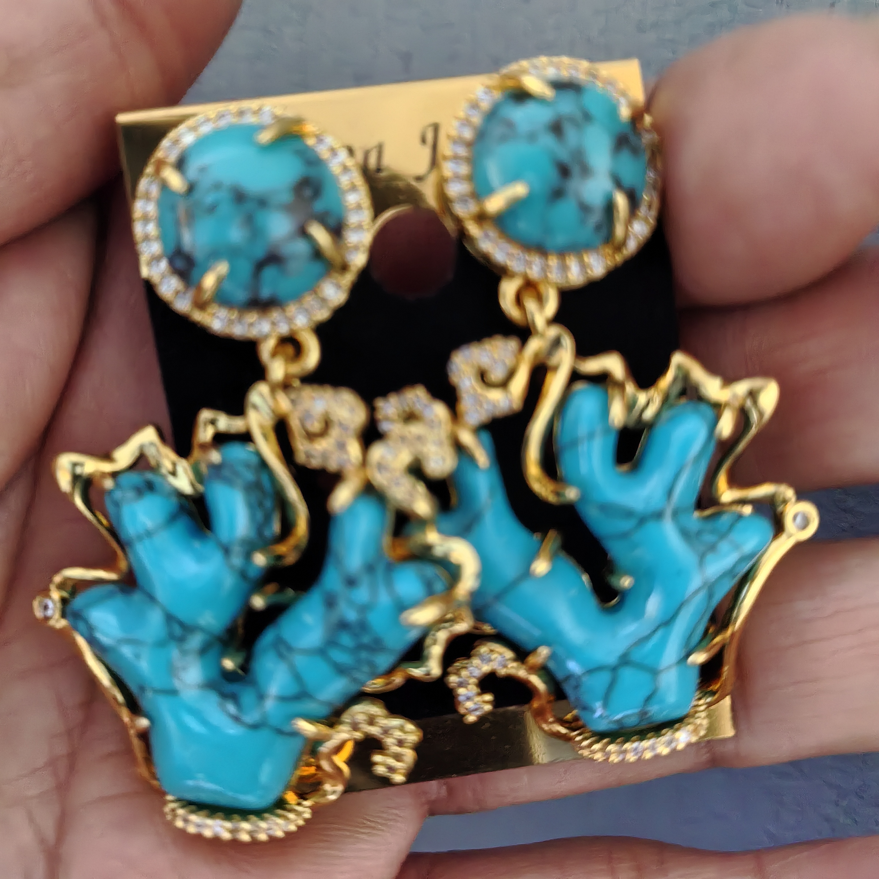 纯铜亚克力耳饰 藏式手工莫桑石耳环新款