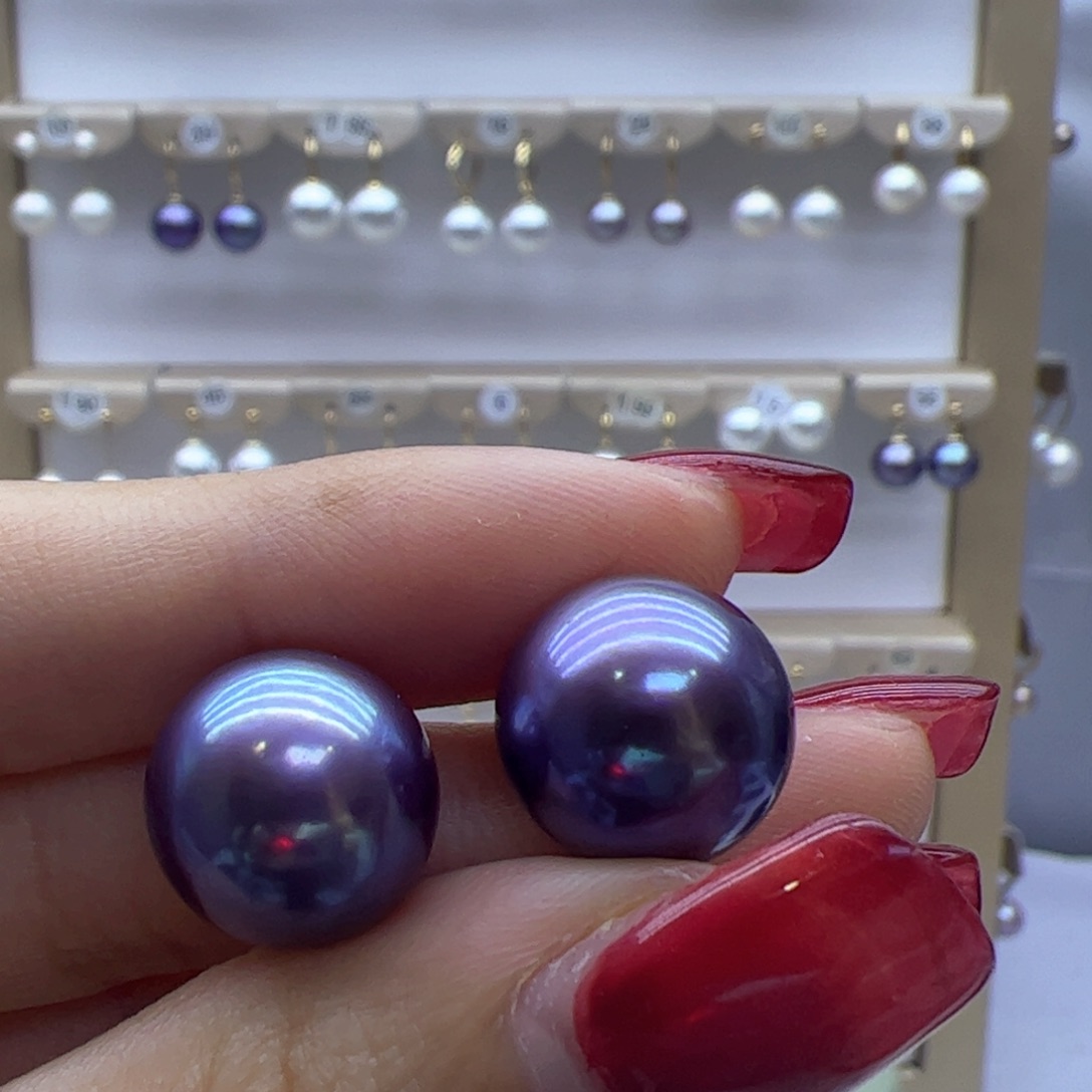 淡水珍珠耳饰18K金镶嵌