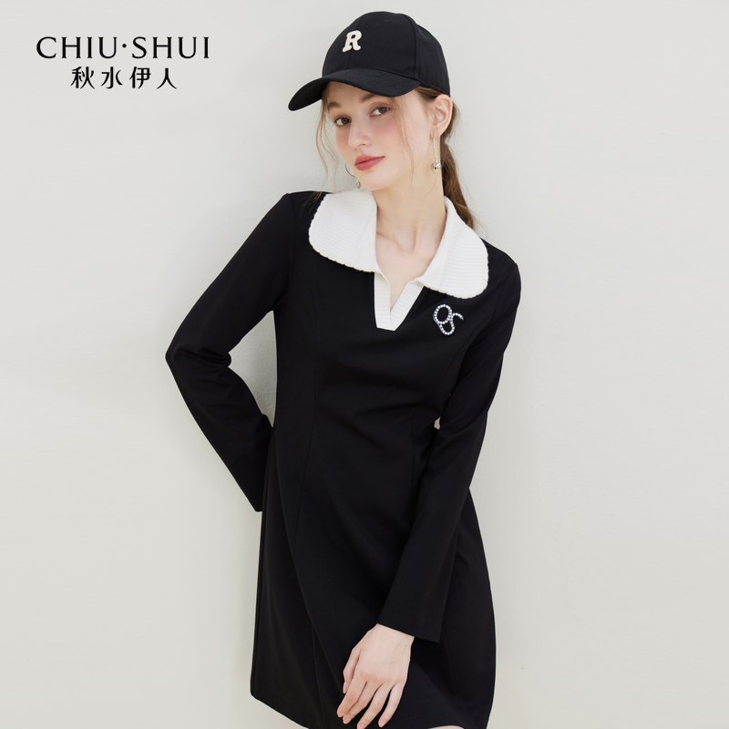 【小铃铛】秋水伊人收腰A版显瘦弹力针织连衣裙年秋季新款