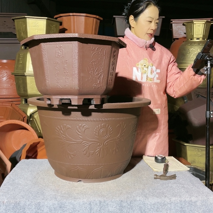 长***发八角紫砂四零四个圆盆紫砂六零六个