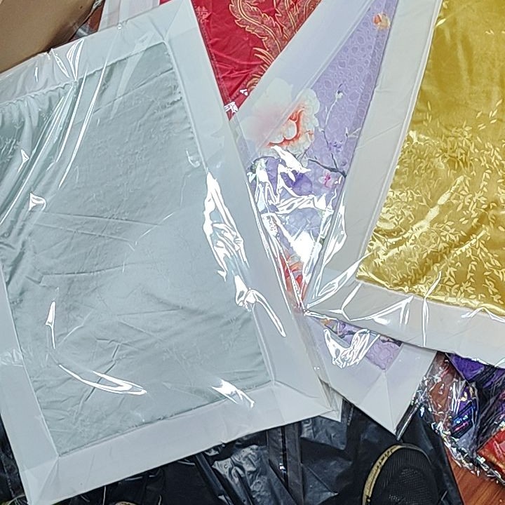 高端棉绸龙凤纹烫金缎子被面红布可做被子布料