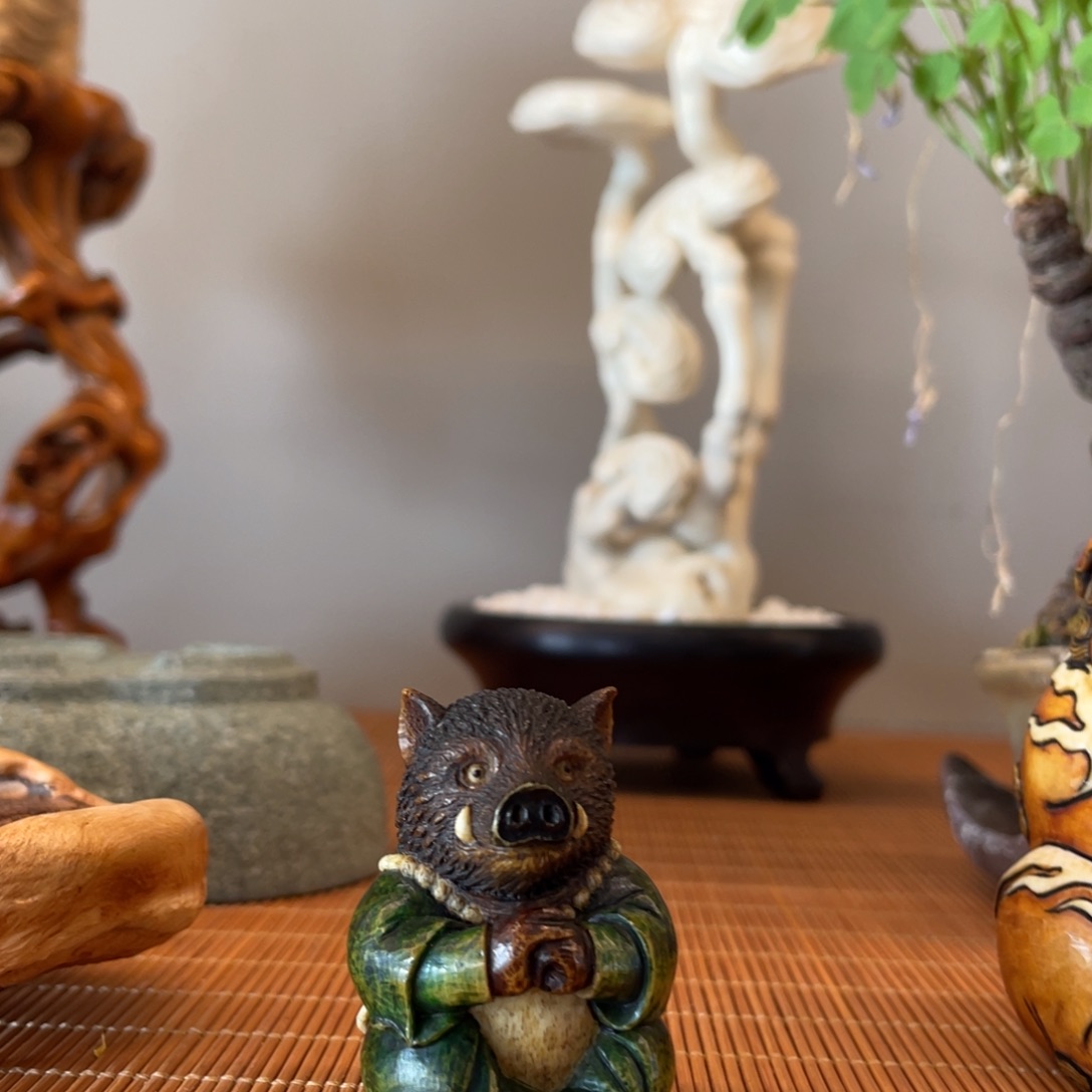 木步*扬鹿角工艺品摆件