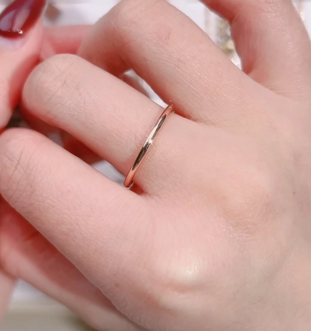 18k真金戒指素圈18#