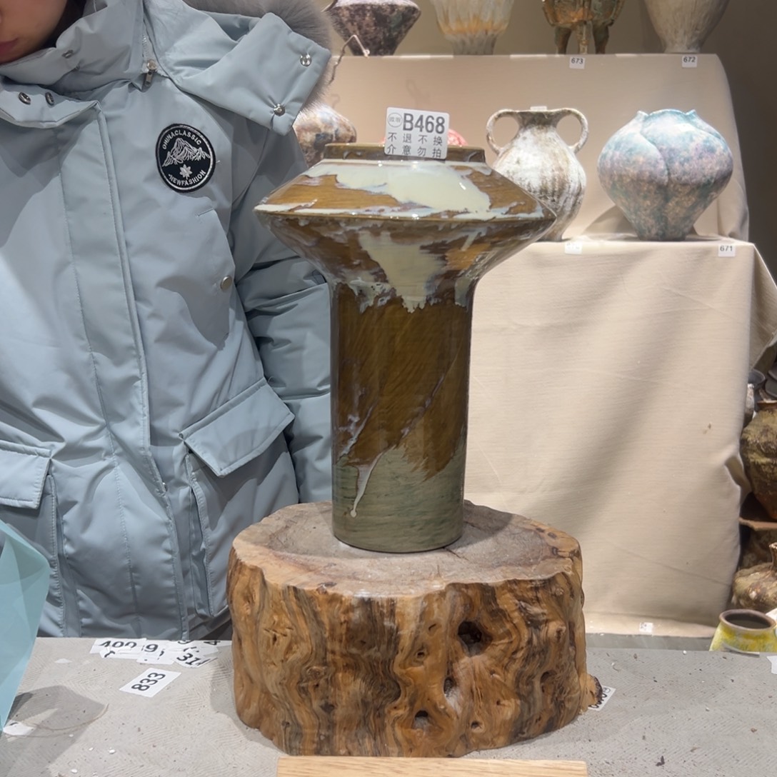 景德镇高温陶瓷花瓶摆件468红酒