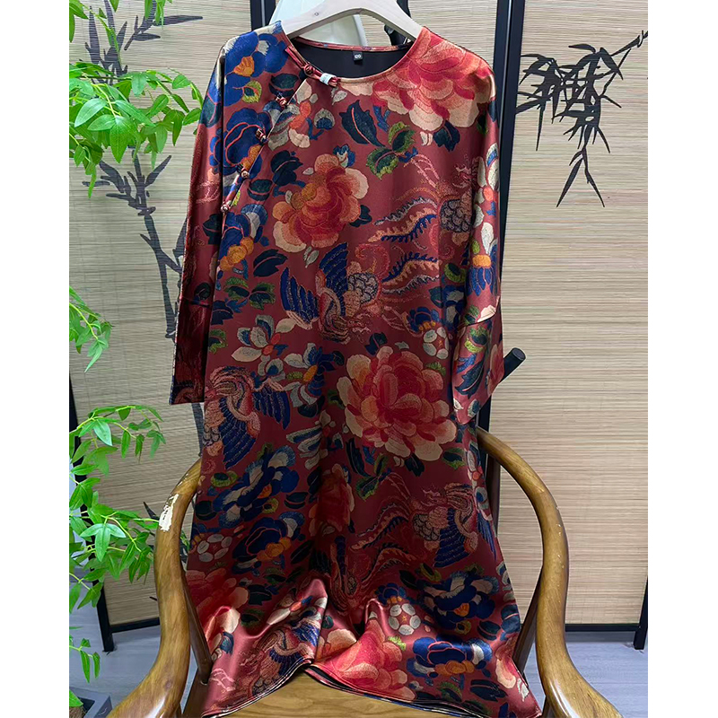 1号江南直播间128-198真丝连衣裙桑蚕丝长裙女