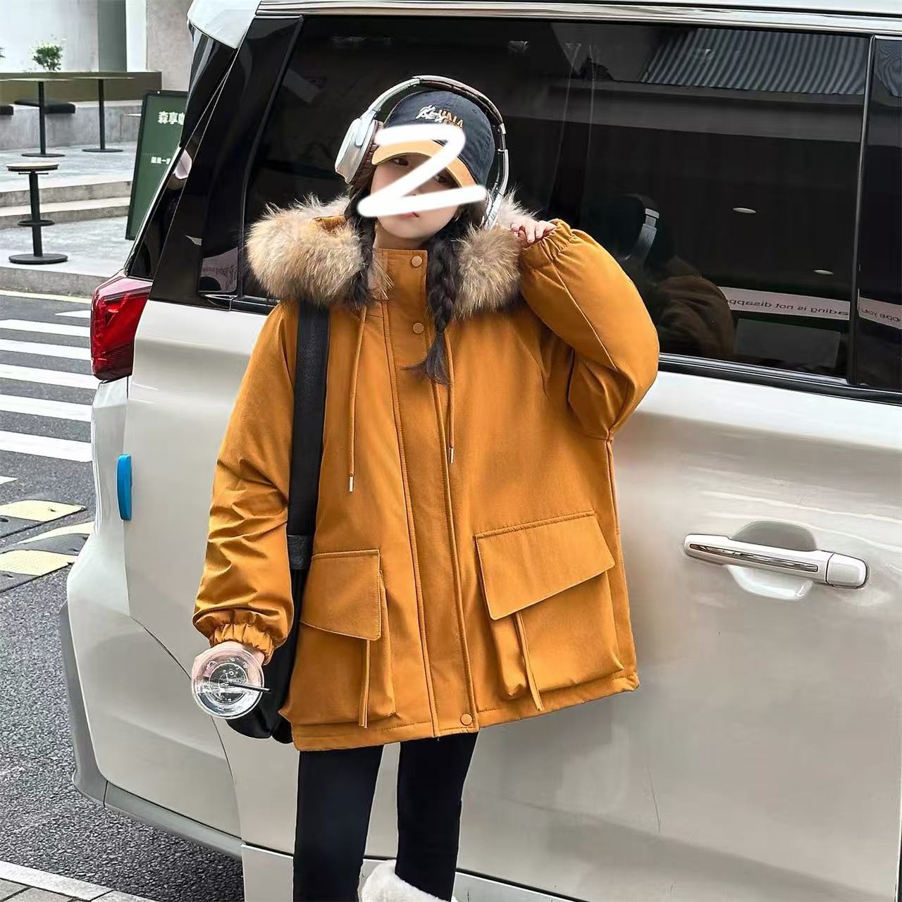 D19M133-冬季连帽保暖外套加绒派克服新款休闲冬装加厚外套