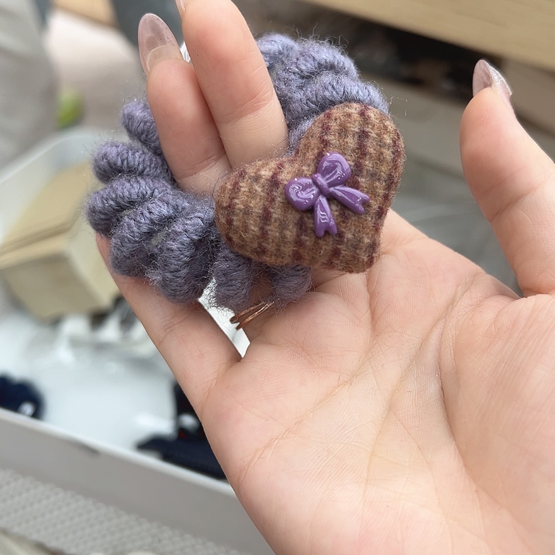 猪****皮质铁合金泡菜紫色爱心电话线