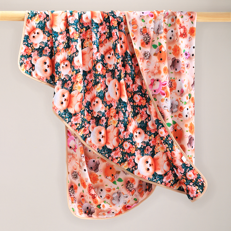 591393人造棉盖毯冷感薄盖被夏凉被空调被午睡毛巾被飞机航空沙发