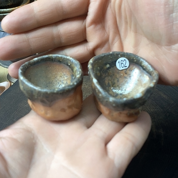 杯手工粗陶、柴烧茶器