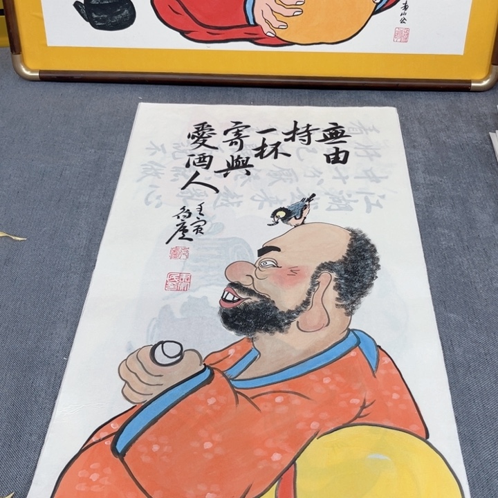 国画手绘禅意画一物一拍