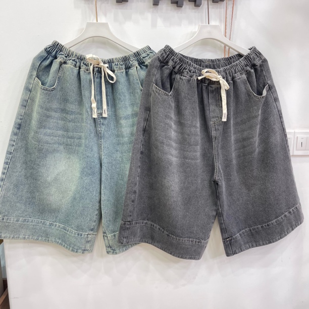 4100欧货爆款大版六分牛仔中裤女