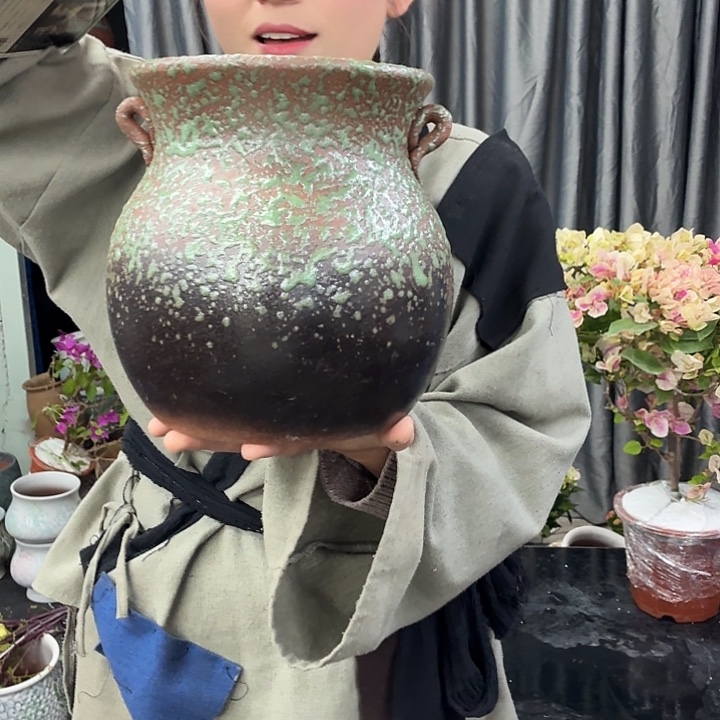 17×21 -粗陶花盆有孔-买买买