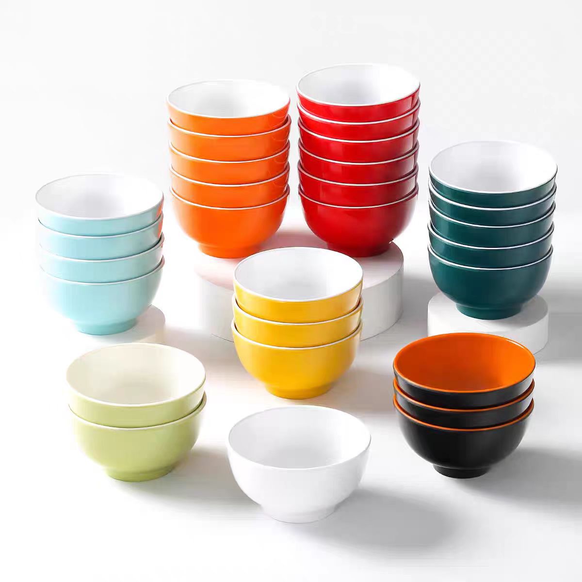 密胺餐具小碗双色商用餐厅饭店米饭碗火锅店油碟蘸水调料碗10个装