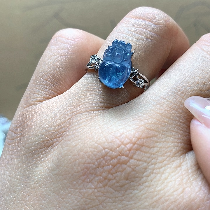 水晶水晶戒指银S925镶嵌