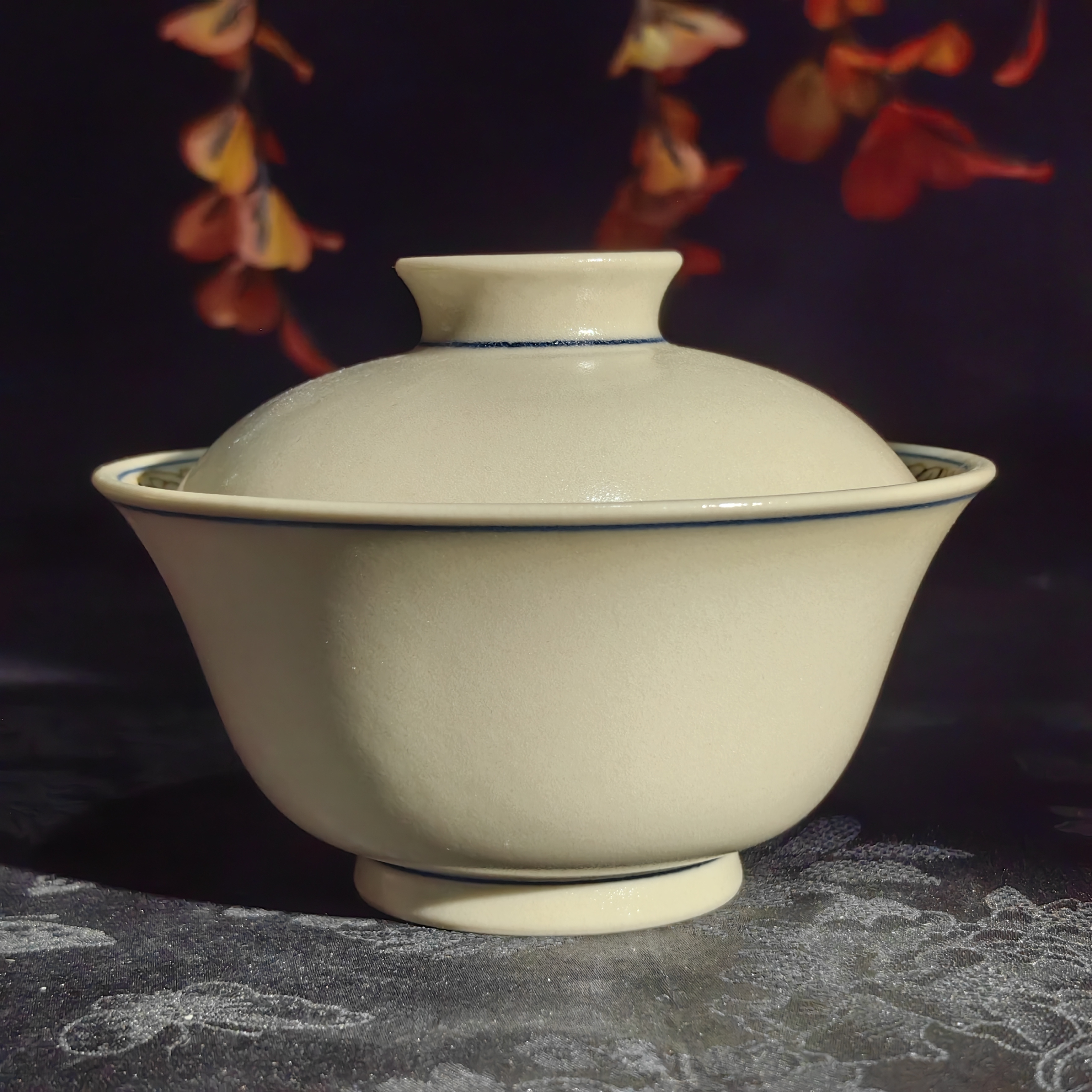 雨溪 釉里金一路连科盖碗 YX0012