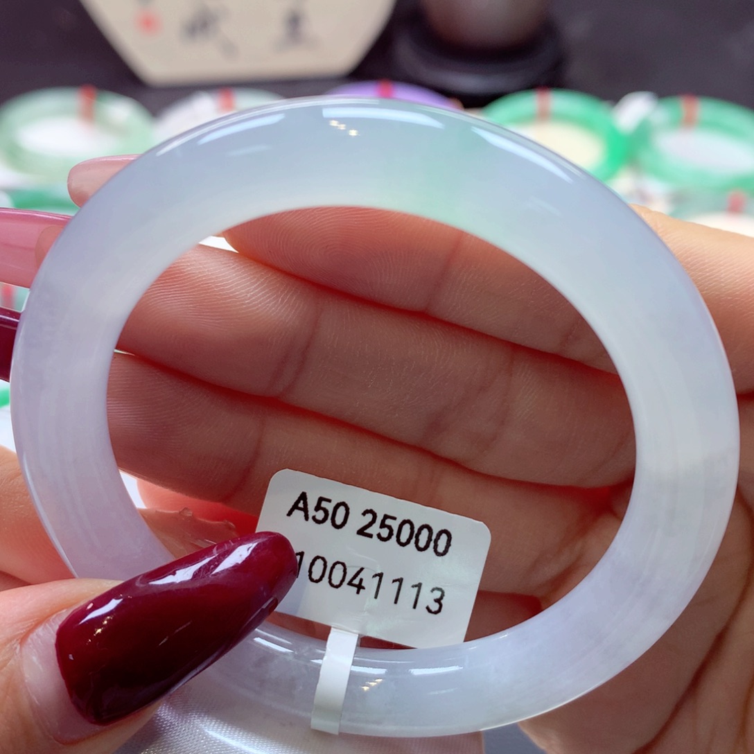 翡翠手镯未镶嵌美人条36号66