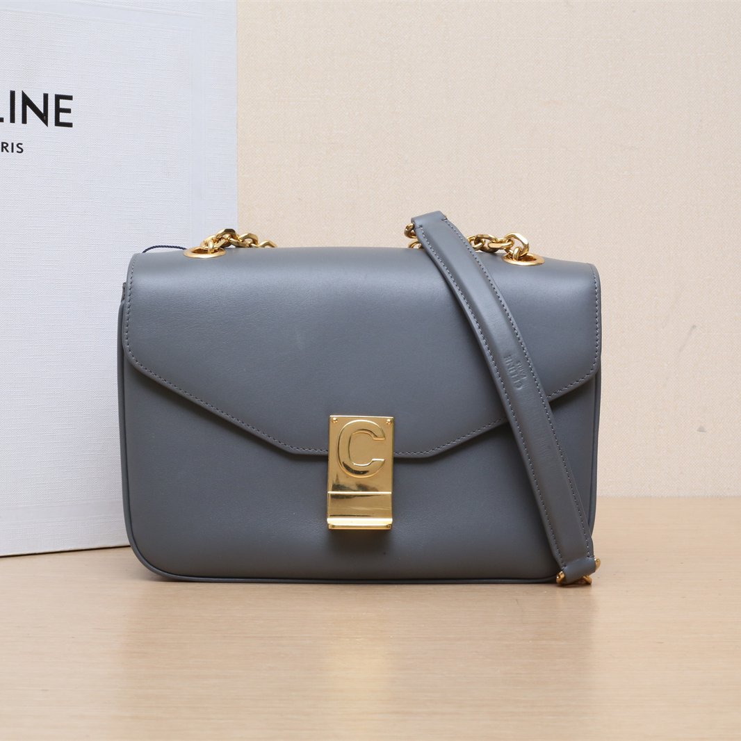 99新 Celine/思琳 【娇】C BAG 中号 灰色 皮革CP225992233