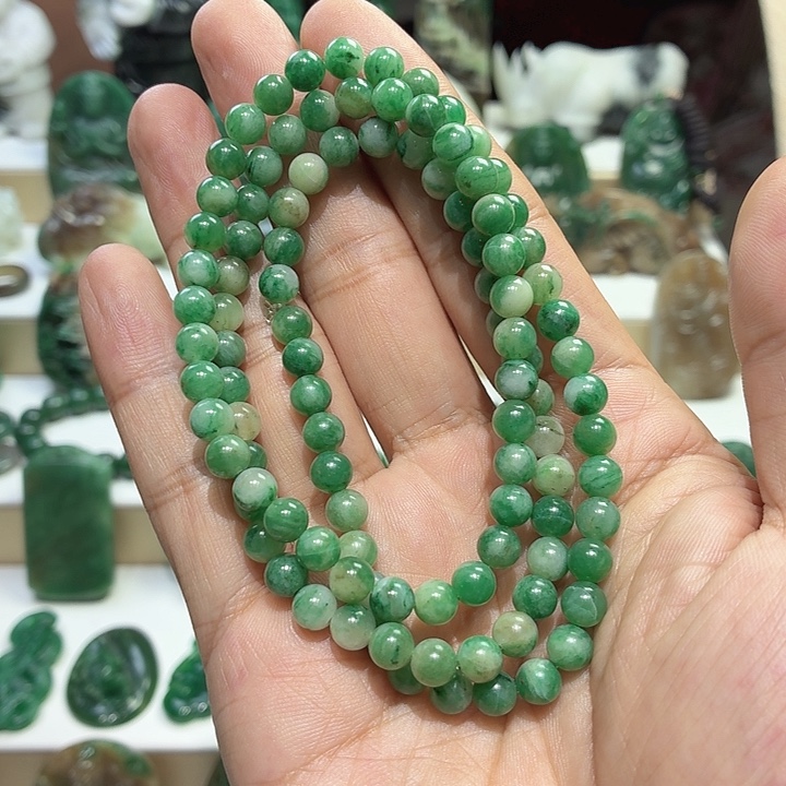 独山玉未镶嵌手串卡6 108颗