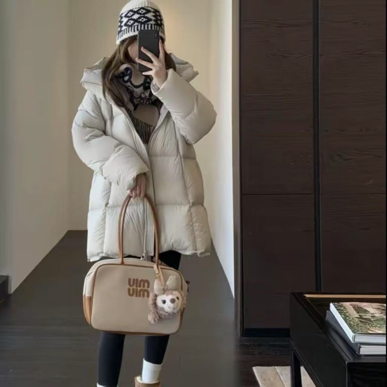 中长款贝贝款连帽女士2026新款韩版羽绒服B