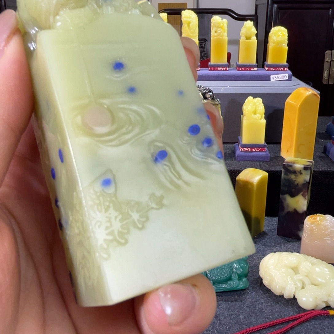 青田石好***友青田封门蓝星