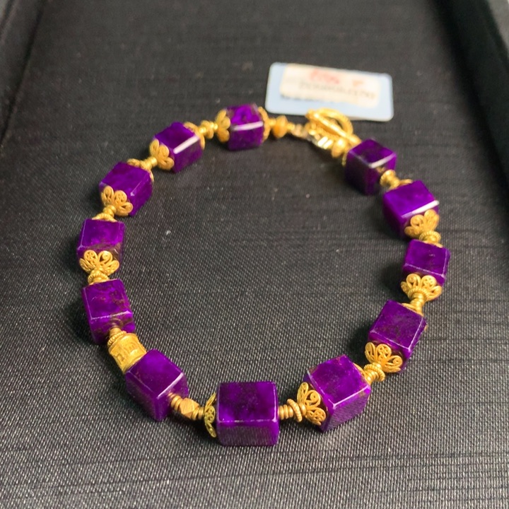 苏纪石（舒俱来）手链18K金镶嵌帝王紫凝胶