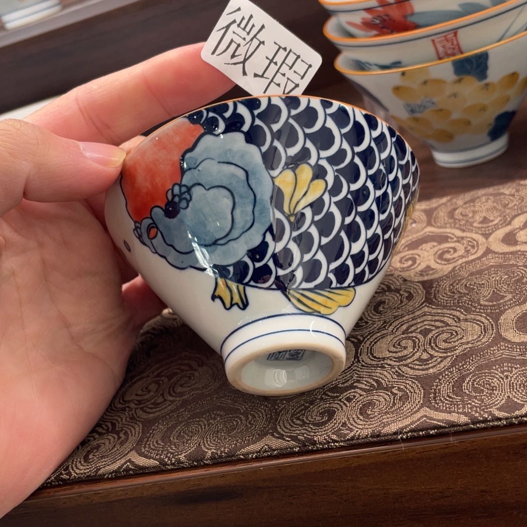 釉下手绘茶具微瑕