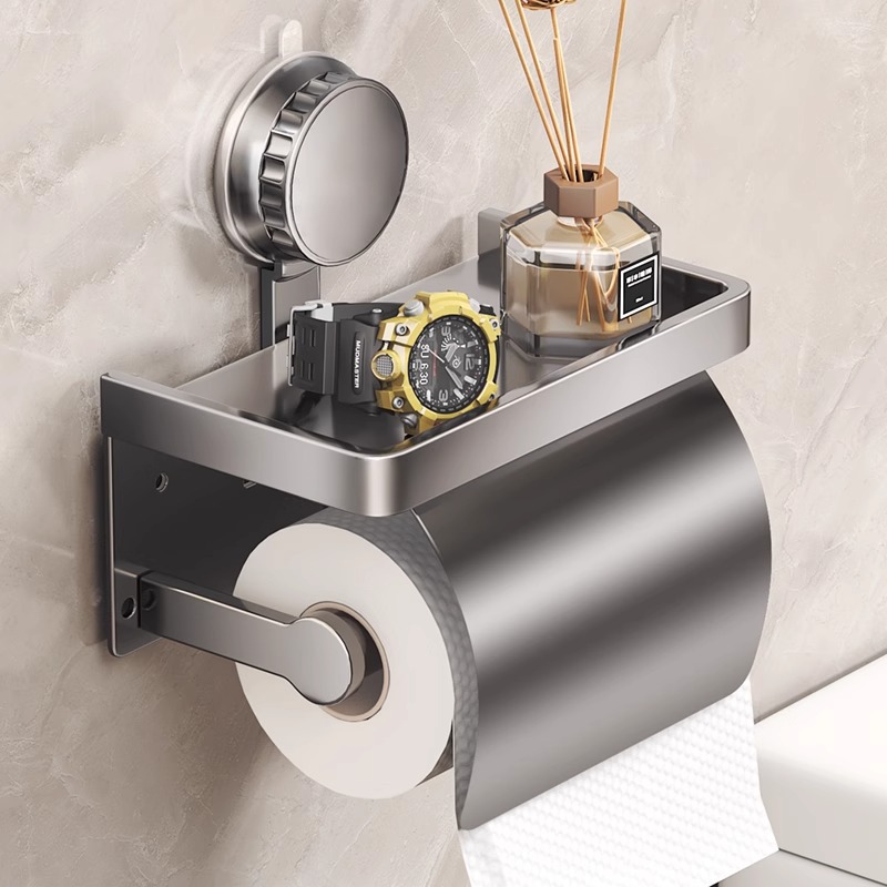 吸盘卫生间厕纸盒壁挂式厕所纸巾盒架浴室免打孔洗手间防水卷纸架