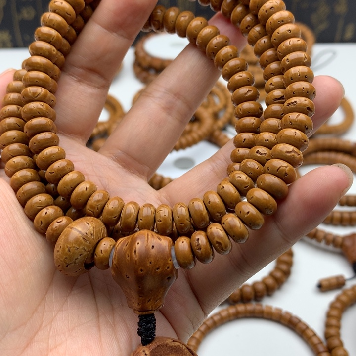 玉***食手串桃核桃核核壁算盘5/9脖挂