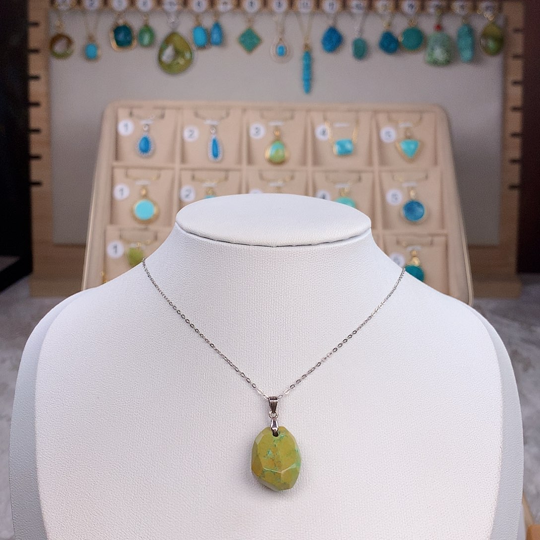 绿松石颈饰银S925镶嵌