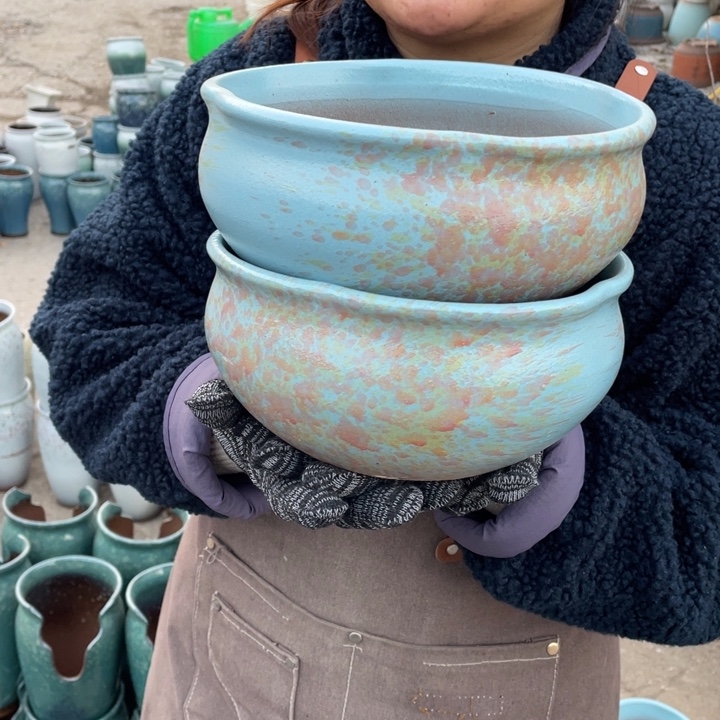 花盆紫砂口20高10瑕疵瑕疵