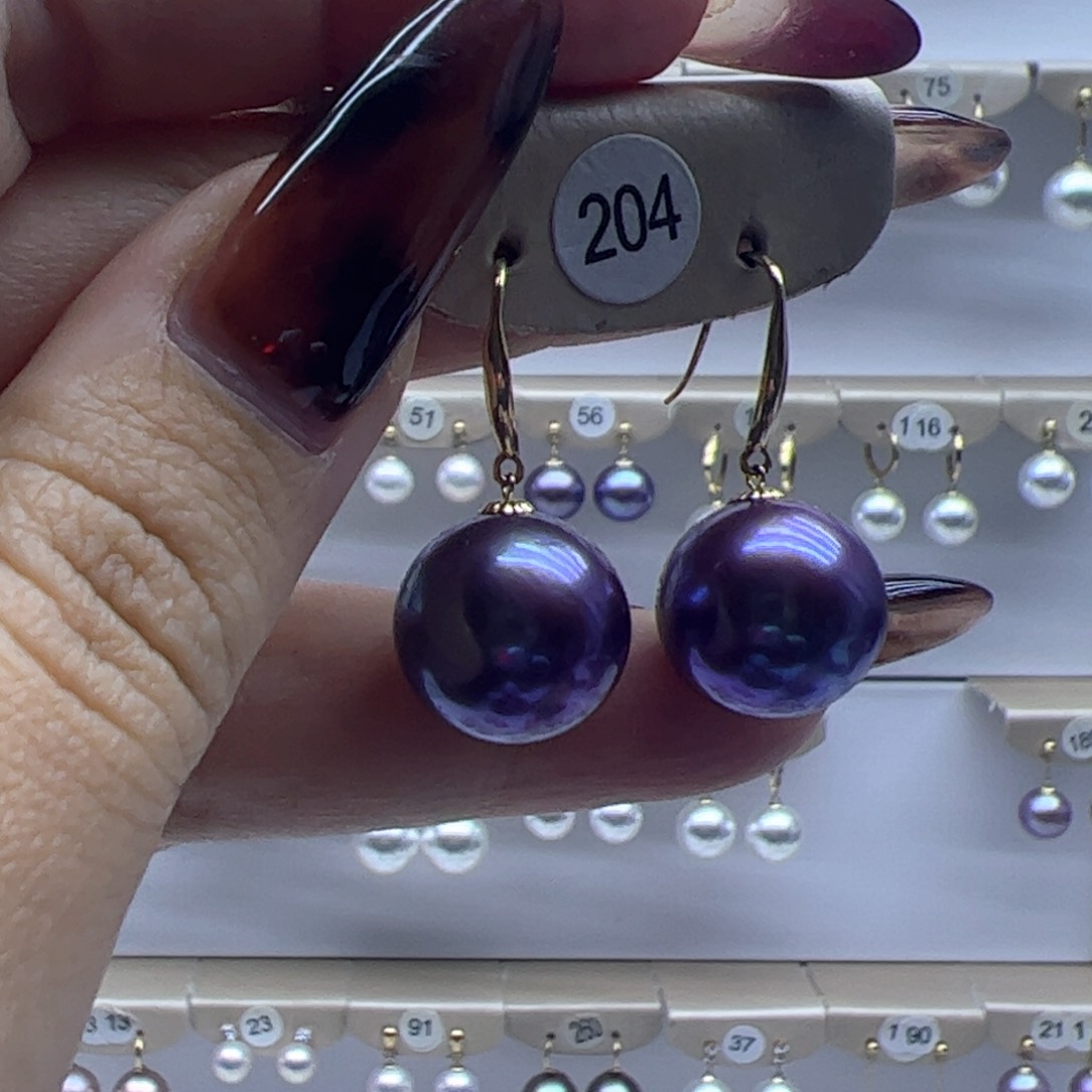 淡水珍珠耳饰18K金镶嵌
