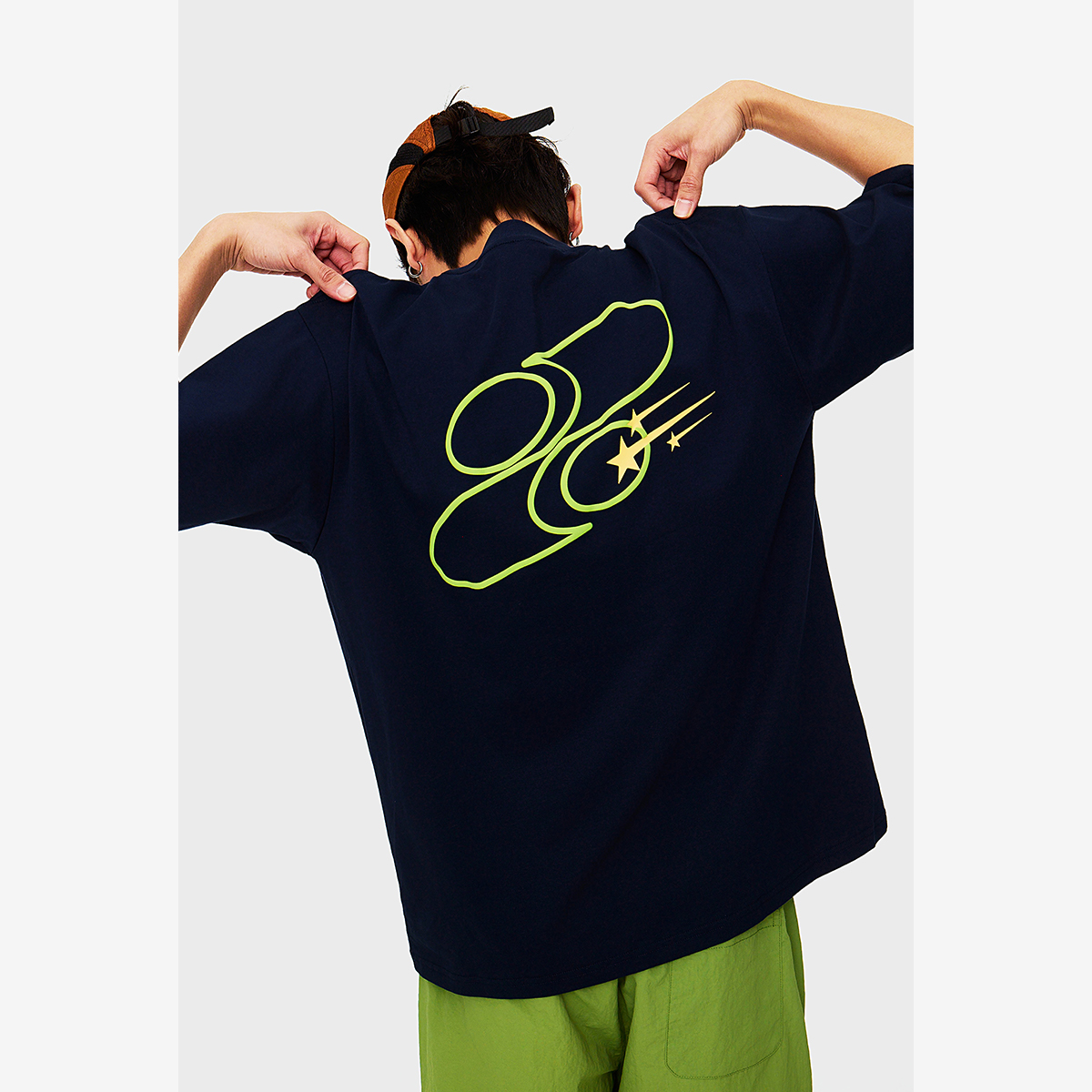 OWOX 索罗娜凉感速干后背印花短袖T恤夏季情侣百搭宽松高街上衣女