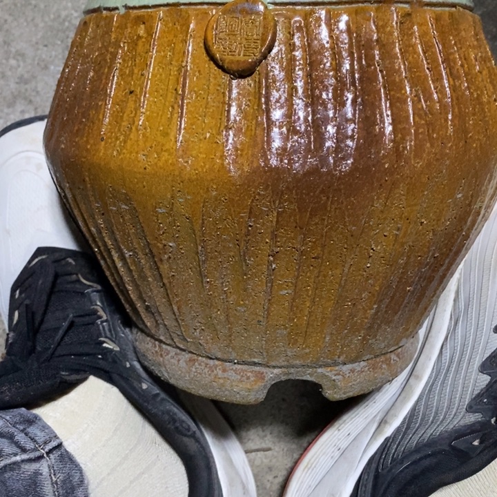 紫砂花盆高约19口14手工