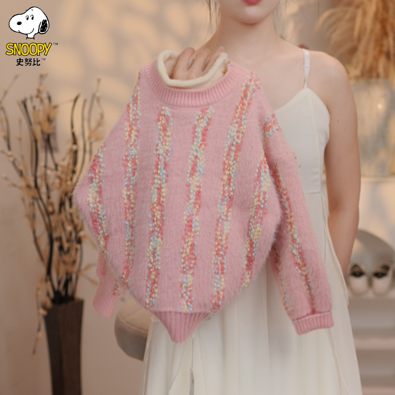 Snoopy/史努比假两件女童毛衣洋气儿童宝宝冬季针织衫童装百搭
