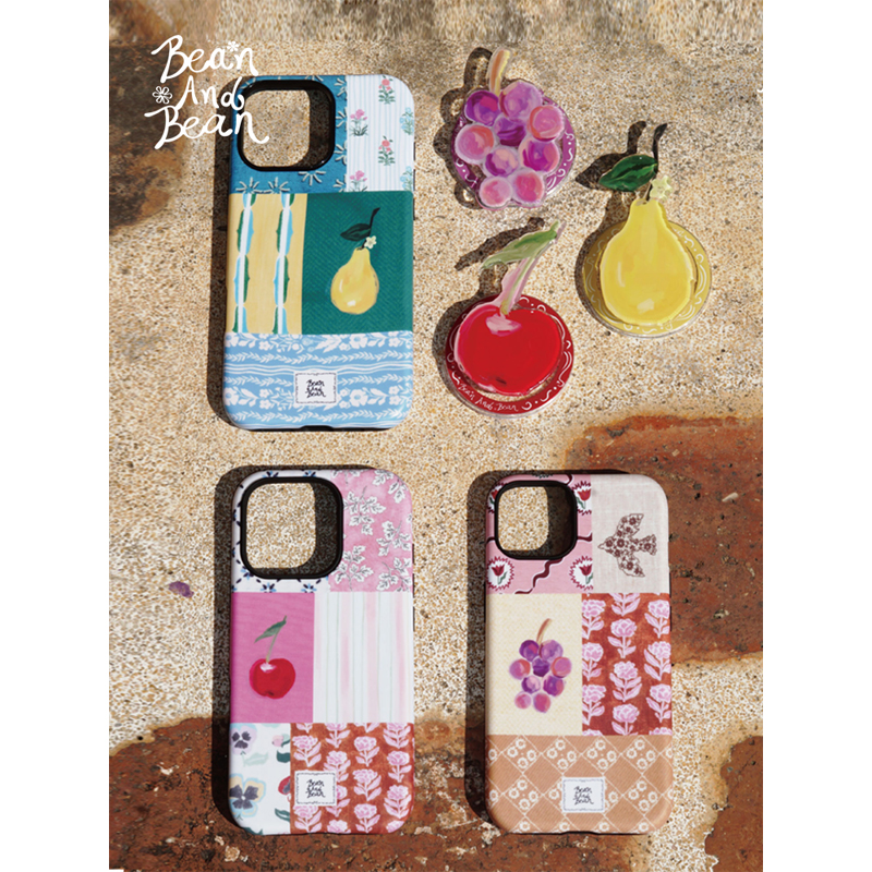 BeanAndBean拼布水果 磁吸磨砂菲林二合一原创手绘手机壳保护壳