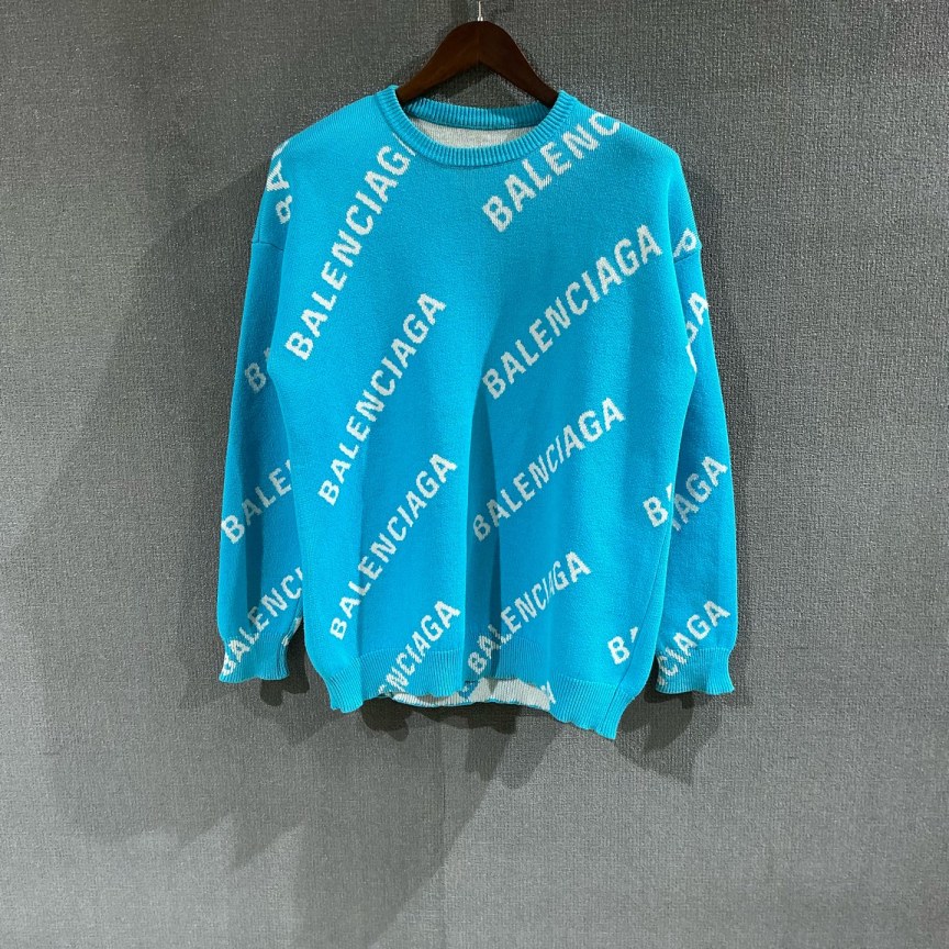 99新 Balenciaga/巴黎世家 （pm）满印弹幕圆领毛衣 s码/7272