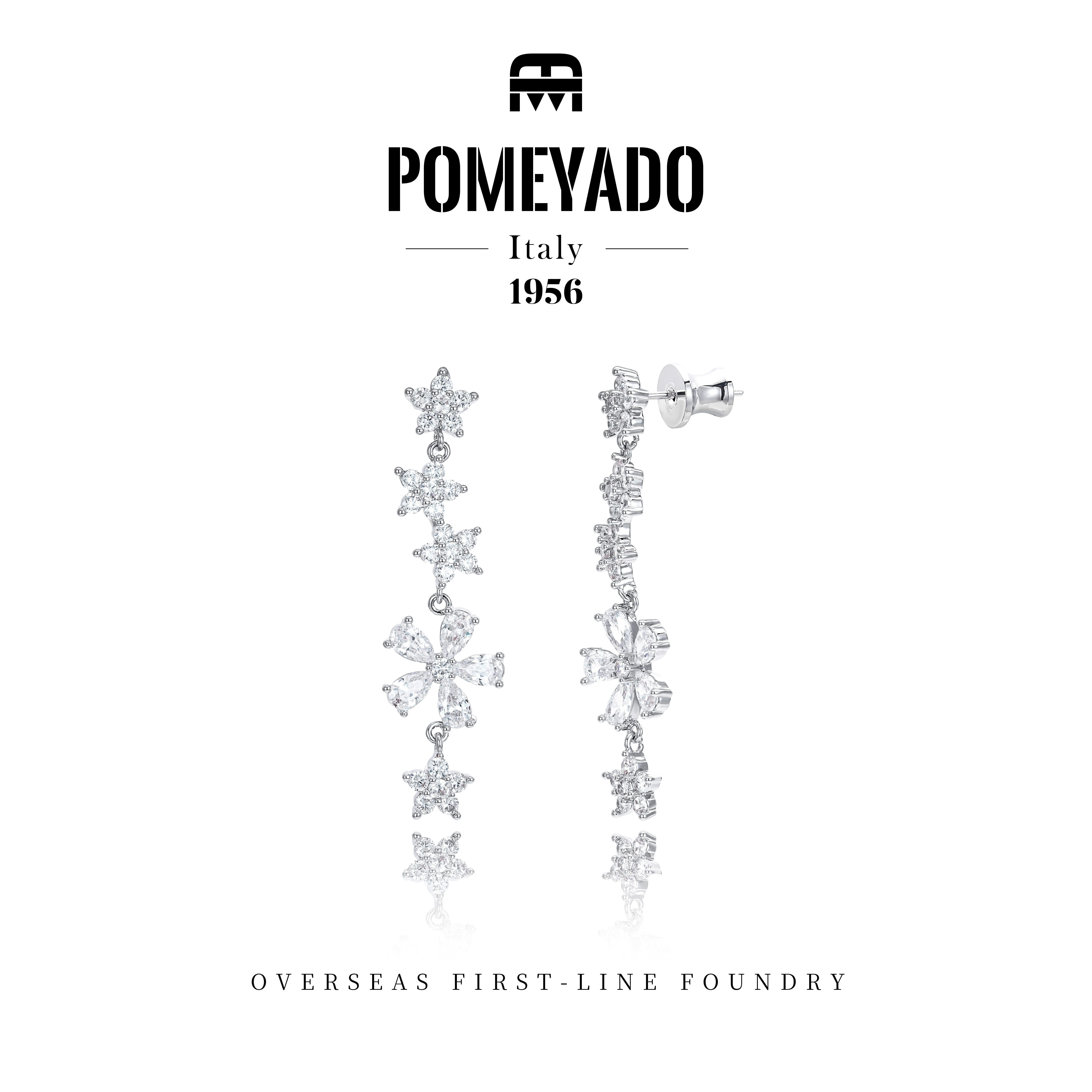  POMEYADO★苍山赴雪 芒星雪花流苏耳环G0245