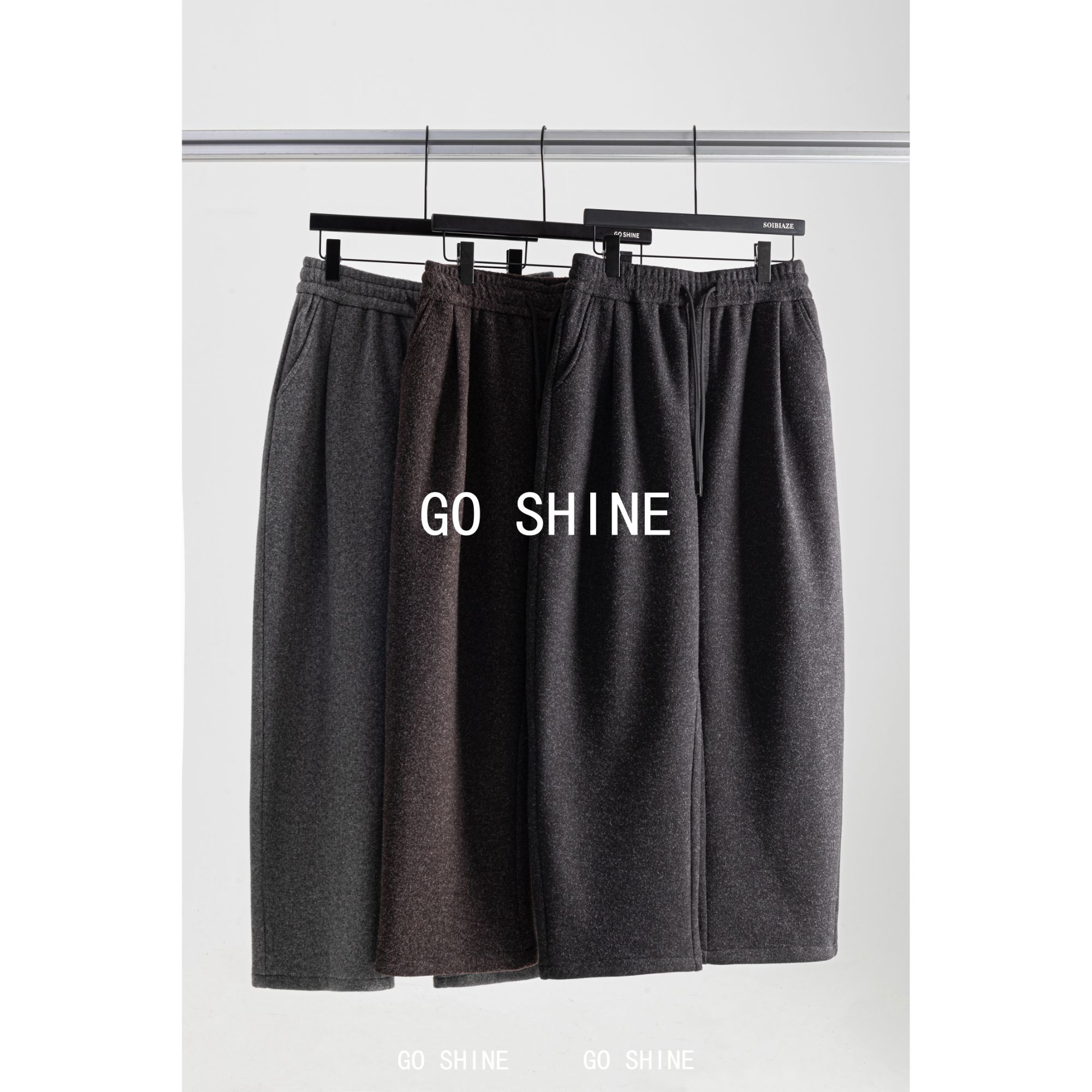GO SHINE 秋冬软糯轻奢高端休闲裤男士商务时尚加厚加绒长裤