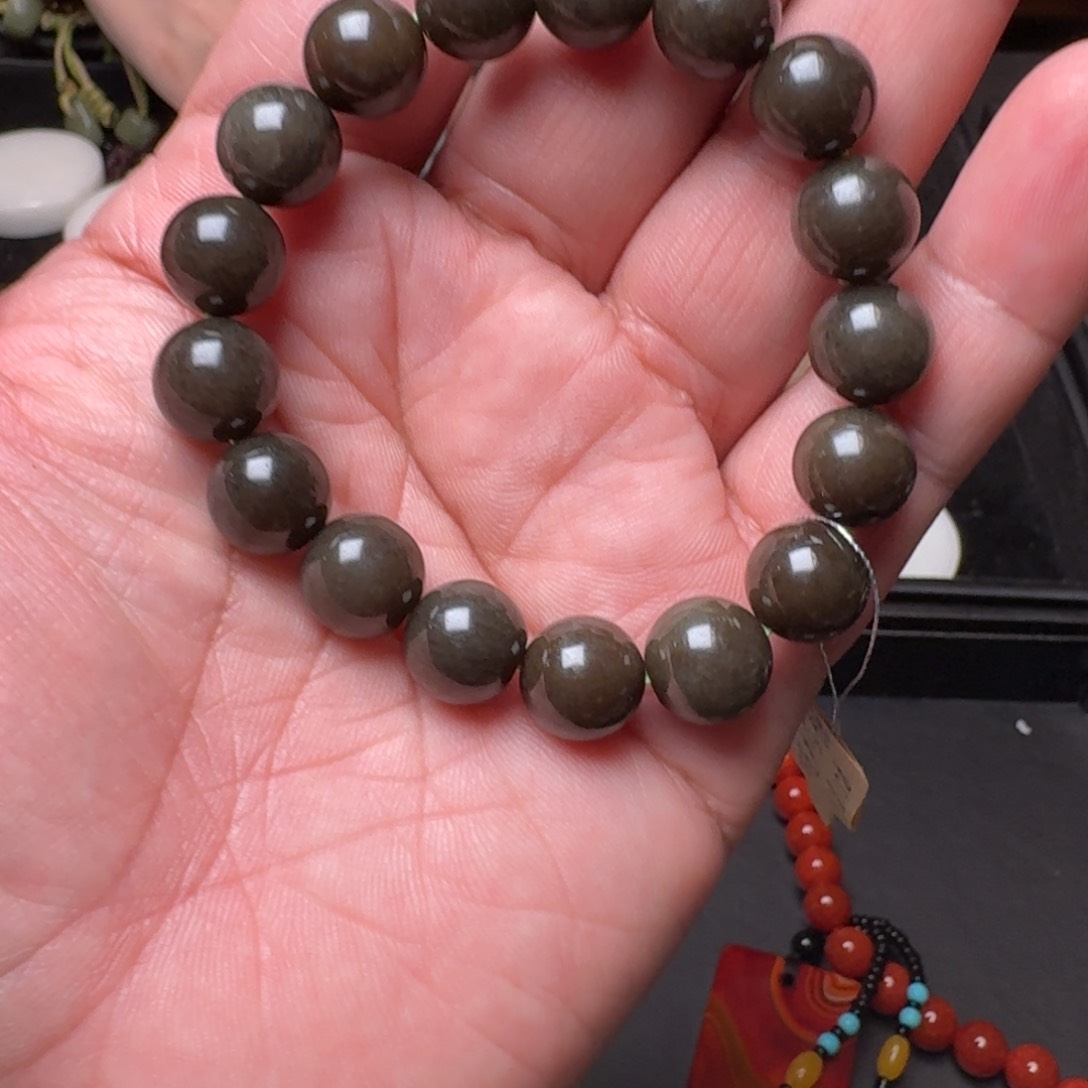 和田玉手链未镶嵌卡12