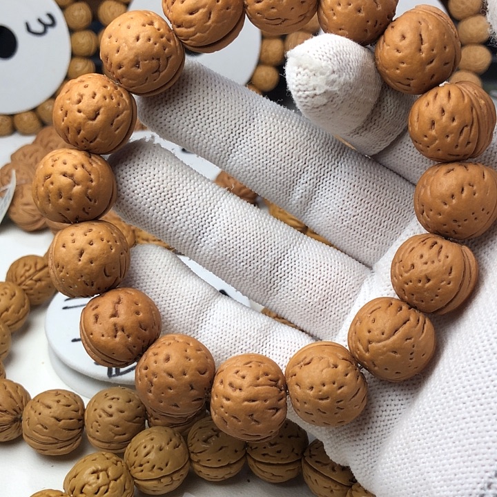 桃核手串盘锦肌肉纹17.7