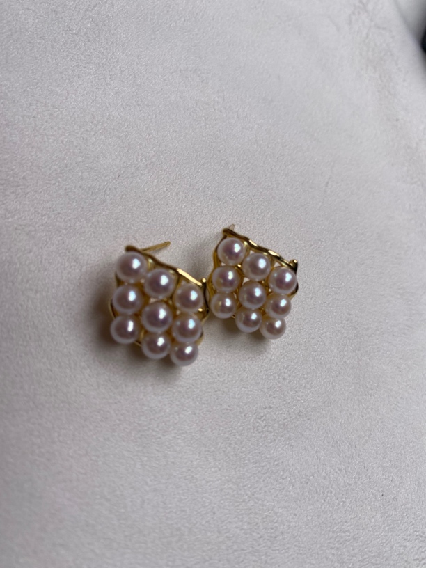 18珠淡水多珠耳钉